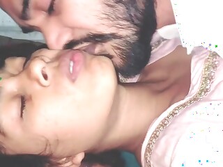 Horny Hindu kisses and fucks a virgin by piling on top of her
