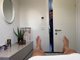 Eva Keks Enfermeira Safada Massagem Boquete POV Engole Porra