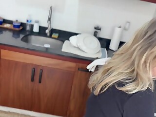 Blonde MILF Gets Hard Fucked On Kitchen Floor