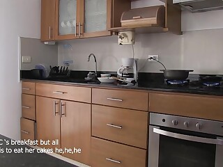 Curvy Latina Maid Gets Pounded Doggy In Kitchen
